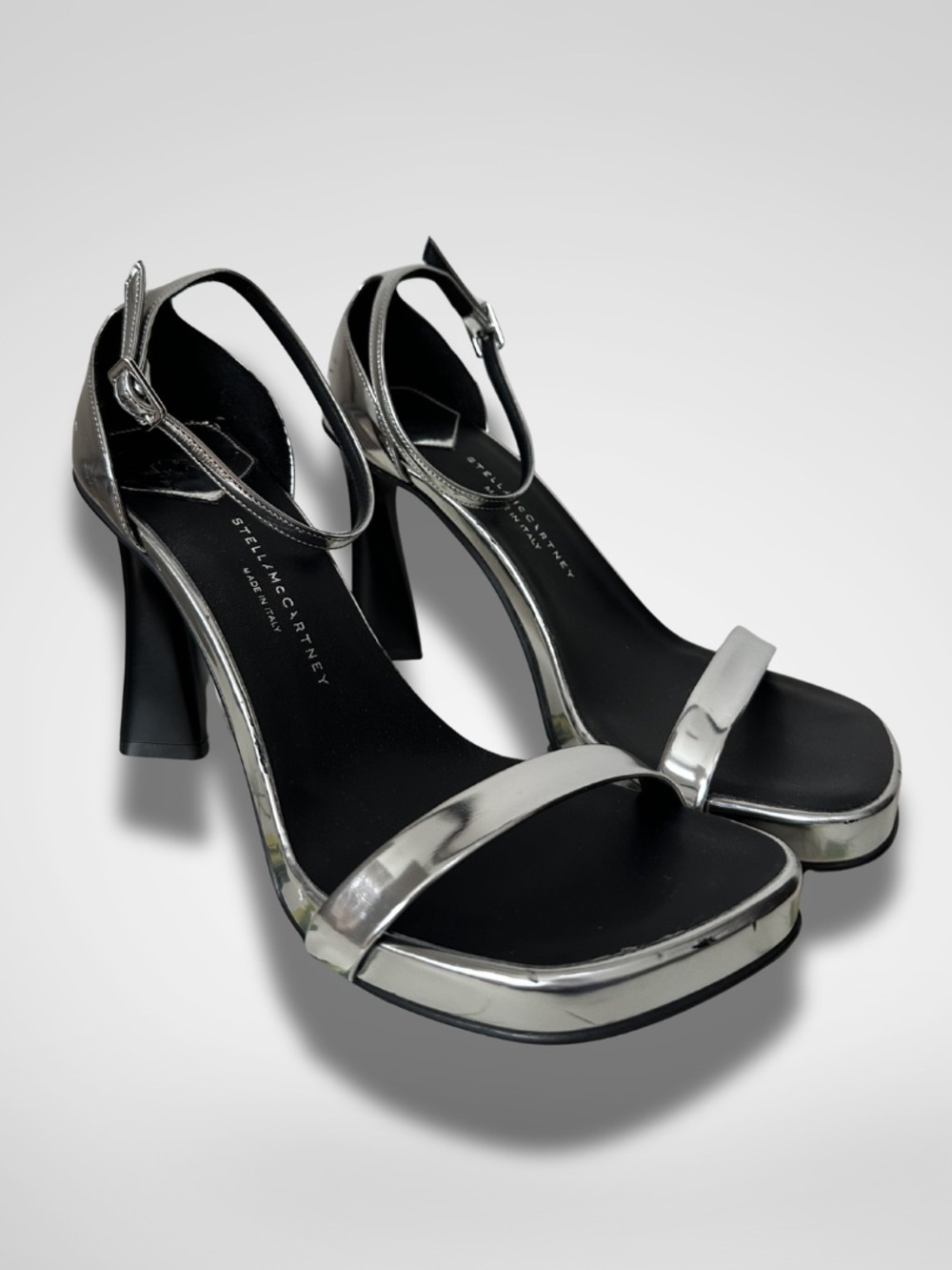 Stella McCartney Elsa Mirrored Heeled Platform Heels